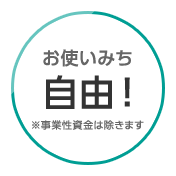 お使いみち自由！※事業性資金は除きます