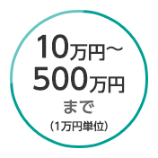 10万円から500万円まで（1万円単位）