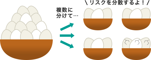 複数に分けて…リスクを分散するよ！