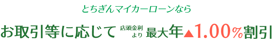 お取引等に応じて店頭金利より最大年1.00%割引