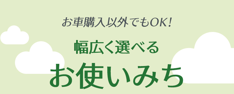 幅広く選べるお使い道