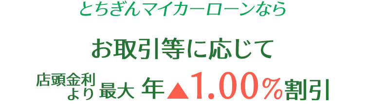 お取引に応じて最大年1.00%引き下げ