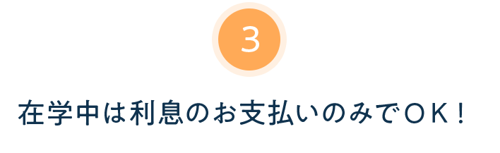 在学中は利息のお支払いのみでＯＫ！