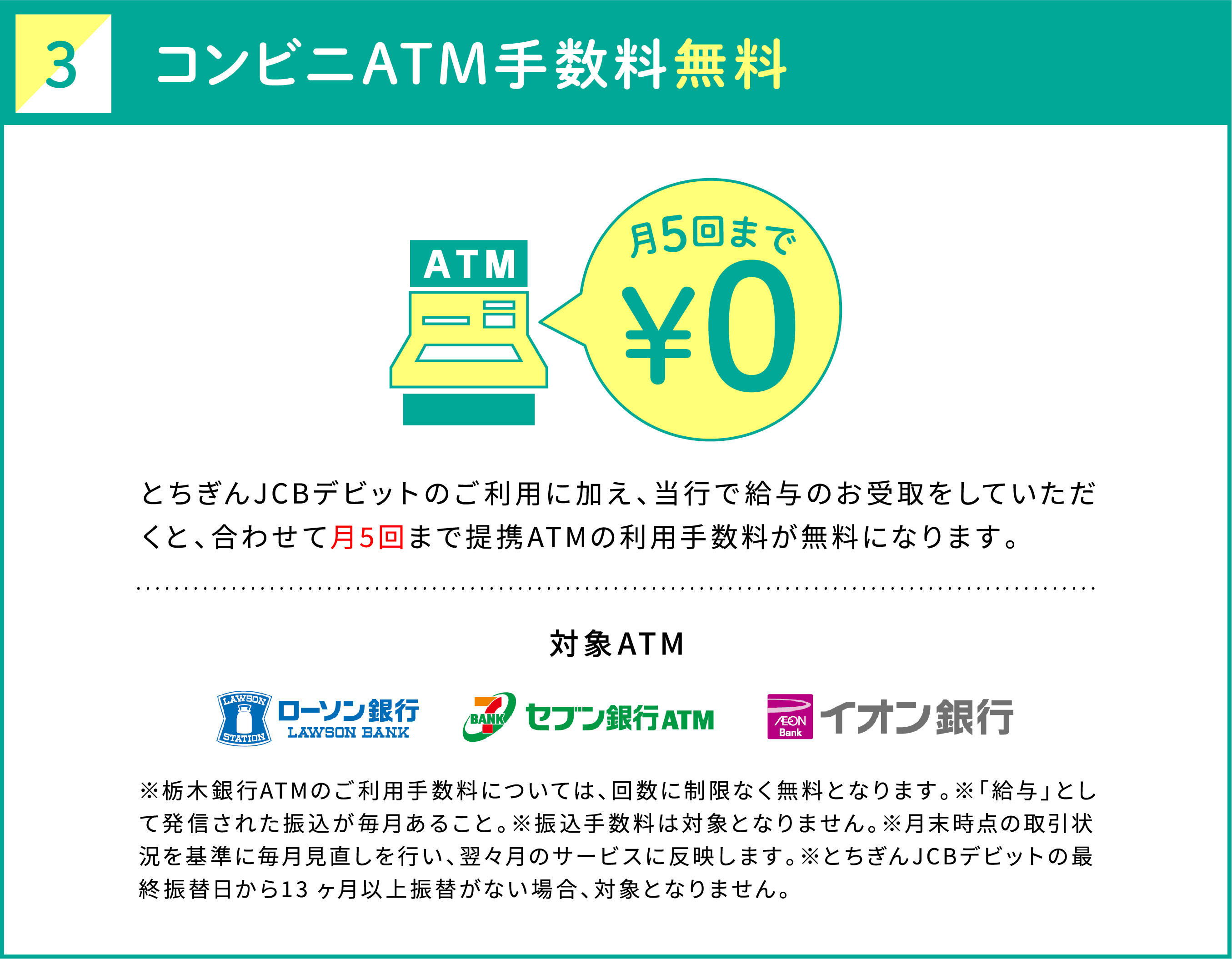 コンビニATM手数料無料の詳細