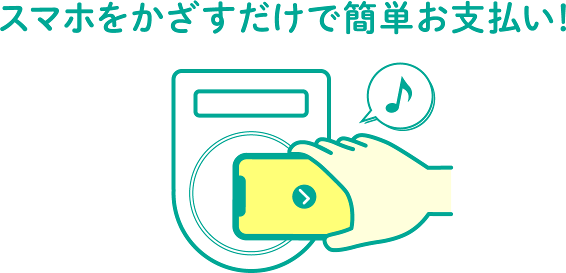 スマホをかざすだけで簡単お支払い！