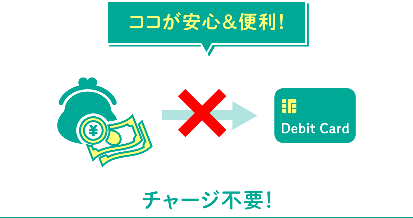 チャージ不要！